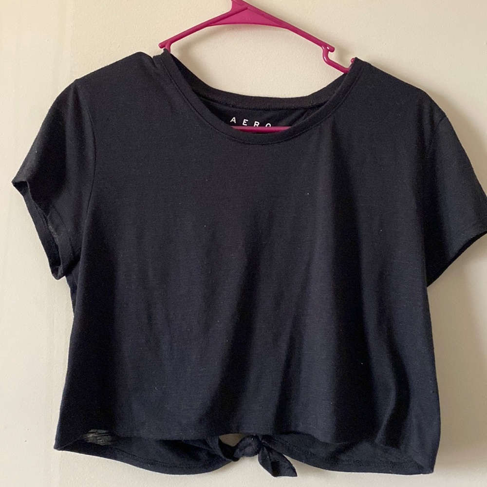 Aero Black Short Sleeve Crop Top
